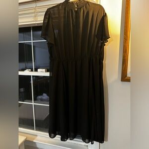 EUC Torrid Mini Chiffon Smocked Neck Dress - Black, Size 2